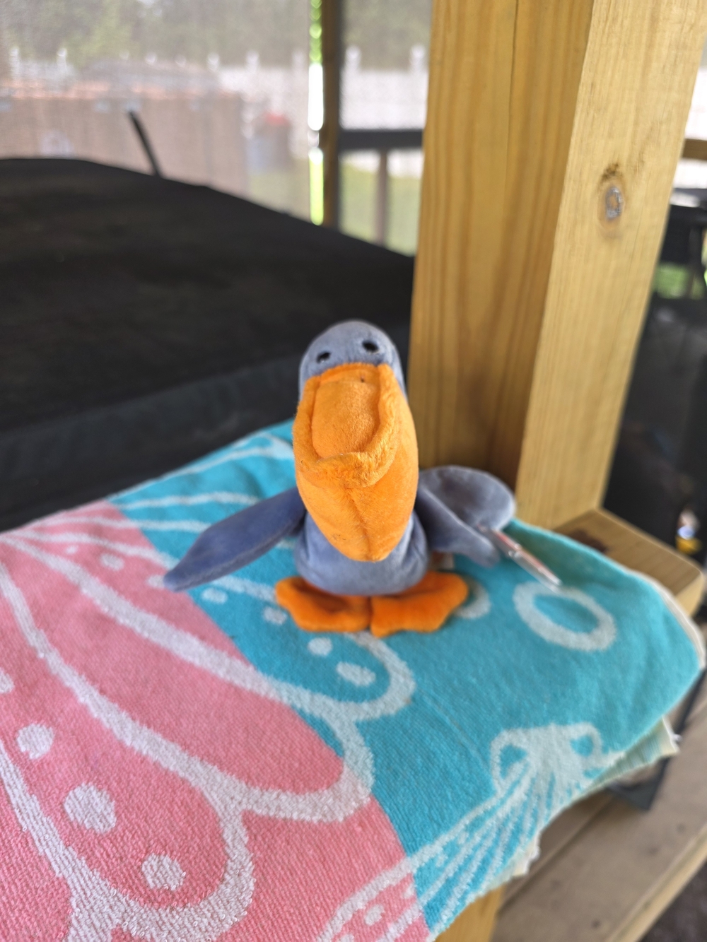 Ty Beanie Baby Gray and Orange Plush Bird Toy for Pets